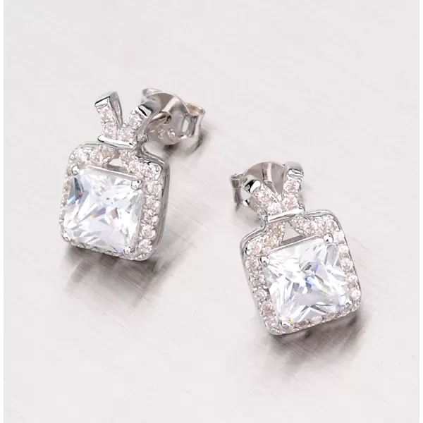 Stříbrné náušnice se zirkony AE1063