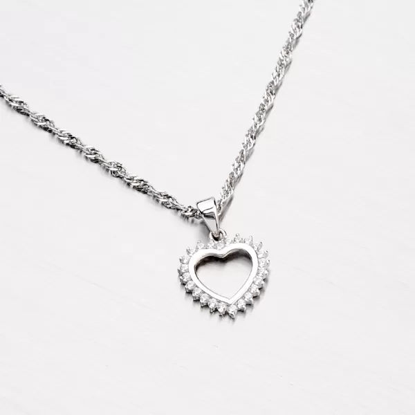 Stříbrné srdce se zirkony X6AALP2985-RD-FCZ