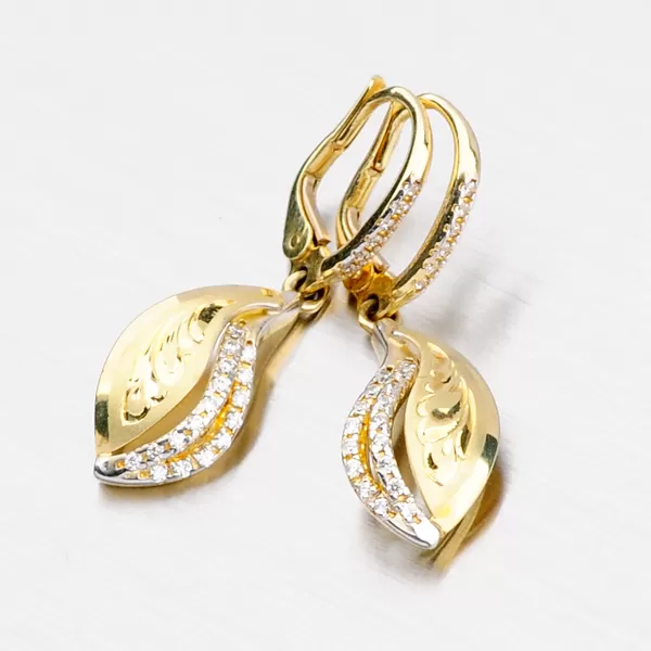 Zlaté náušnice se zirkony 52NK-3117