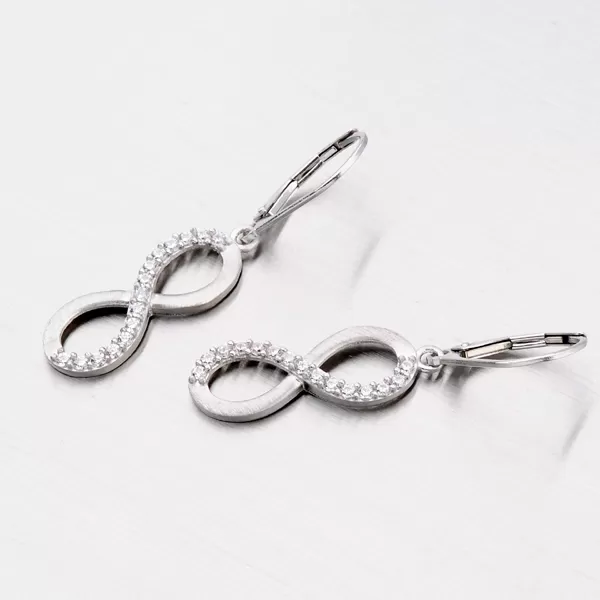 Stříbrné náušnice se zirkony OKP-228/M-OKS