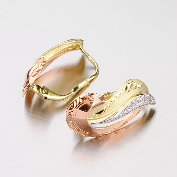 Zlaté náušnice klasik se zirkony 52NK-3111