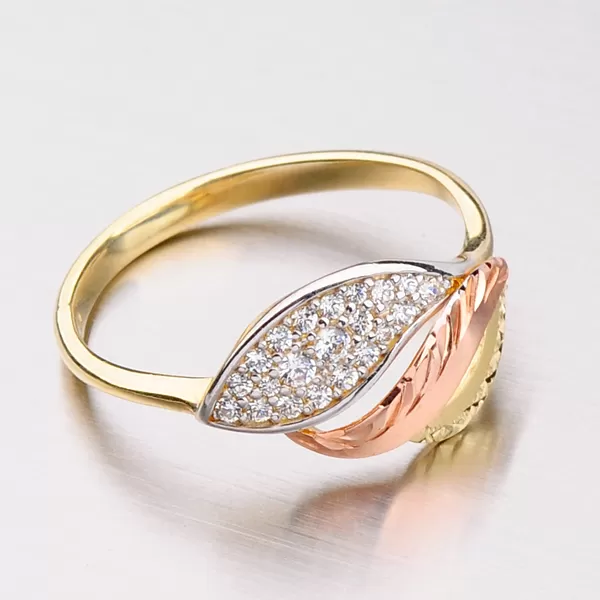 Zlatý prsten se zirkony 51P-3108