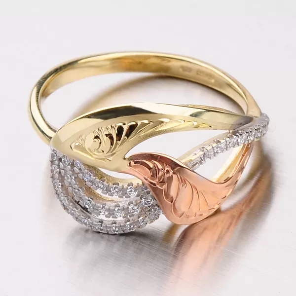 Dámský prsten žluté zlato 585 zirkon 51P-3112