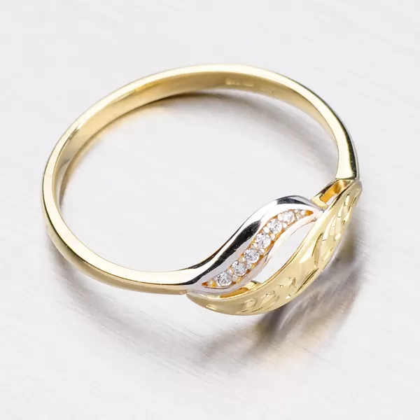 Dámský prsten žluté zlato 585 zirkon 51P-2982