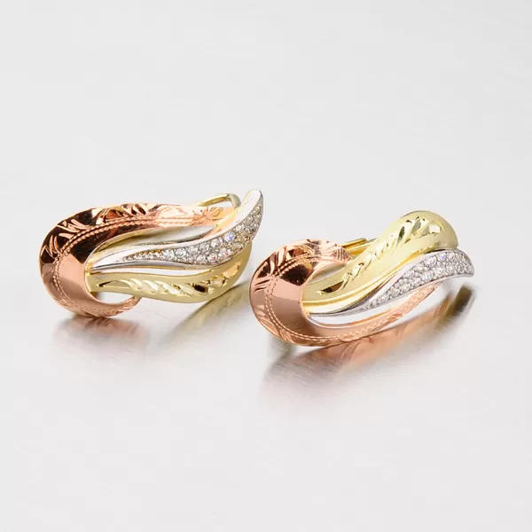 Zlaté náušnice klasik se zirkony 52NK-3111