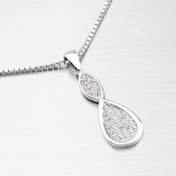 Stříbrný přívěsek se zirkony ZS-026/P-OKS