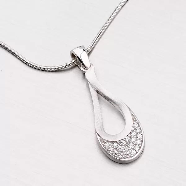 Stříbrný přívěsek se zirkony ZS-150/P-OKS