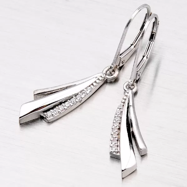 Visací náušnice se zirkony ZS-076/E-OKS