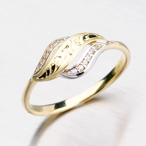 Dámský prsten žluté zlato 585 zirkon 51P-2982