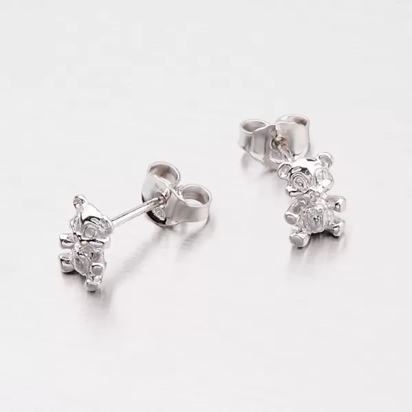Stříbrné náušnice - pecky s medvídkama M604564