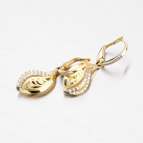 Zlaté náušnice se zirkony 52NK-3117