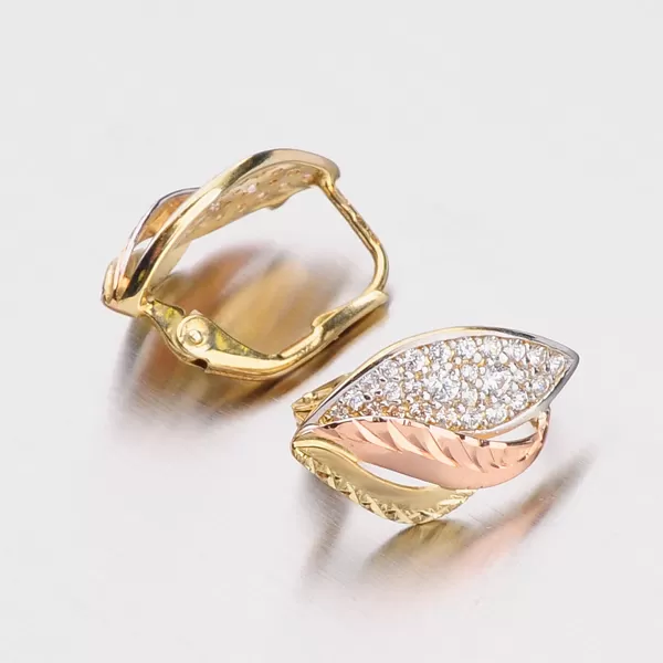 Zlaté náušnice klasik se zirkony 52NK-2992