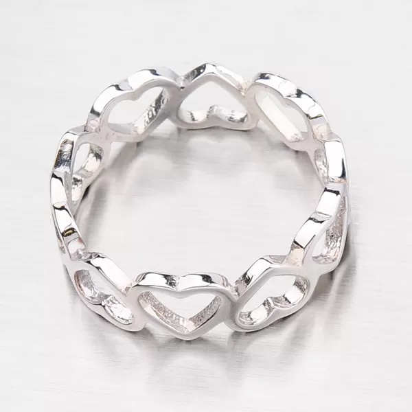 Stříbrný prsten se srdíčky HK-623-OKS