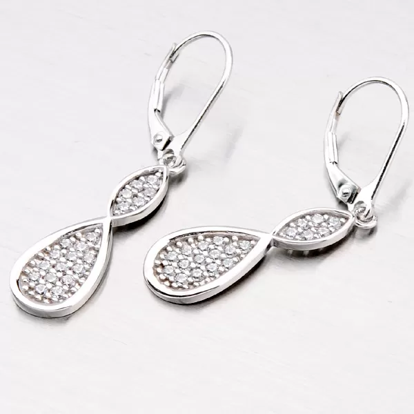Visací náušnice se zirkony ZS-026/E-OKS