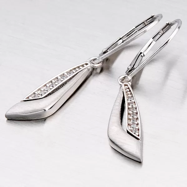 Stříbrné náušnice - kapky ZS-075/E-OKS