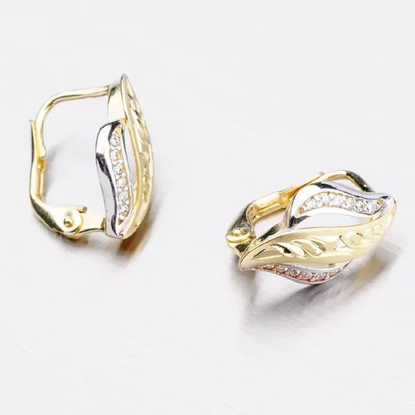 Zlaté náušnice se zirkony 52NK-2983