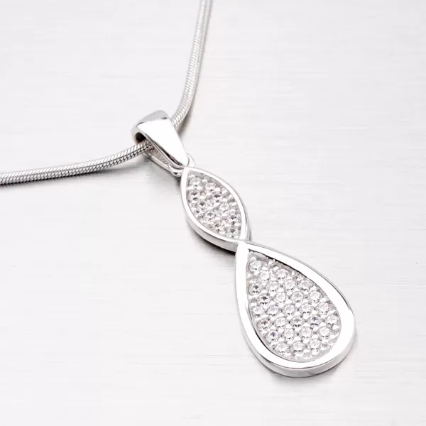 Stříbrný přívěsek se zirkony ZS-026/P-OKS