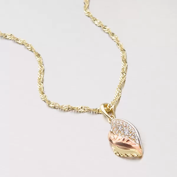 Zlatý přívěšek klasik se zirkony 53P-3130