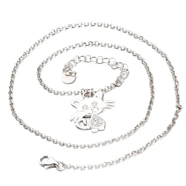Dámský náhrdelník stříbro 925 kočičkou N1700293-2464-SLX