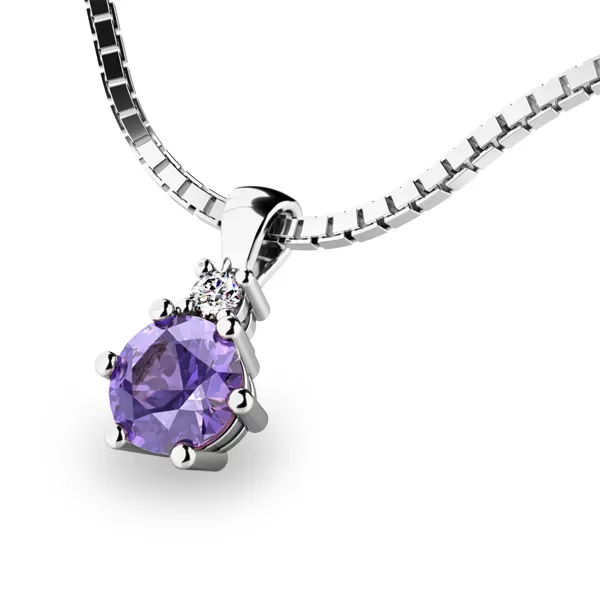 Přívěsek s tanzanitem a diamantem 10859B-TZNT