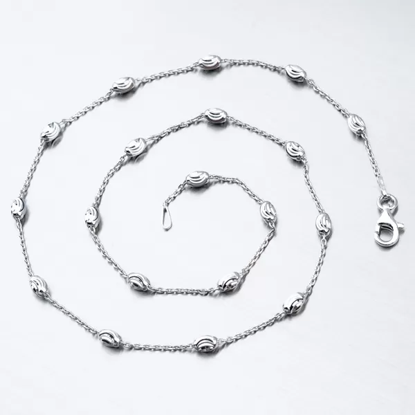 Stříbrný řetízek s oválnými ozdobami CHRS-ST-OV-C0001-003