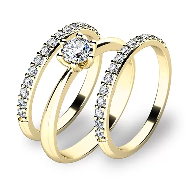 Zásnubní prsten žluté zlato 585/1000 set 10819-SET02-ZZ