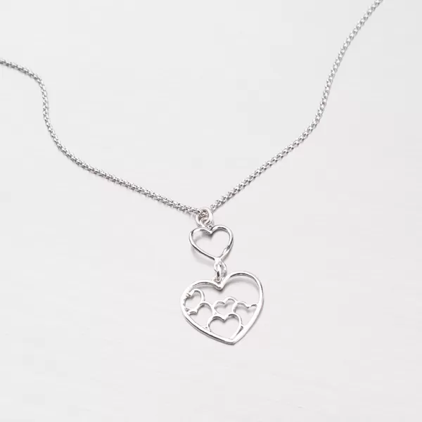 Náhrdelník ze stříbra se srdíčky N1700896-0331-SLX