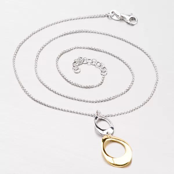 Stříbrný náhrdelník s pozlacenou ozdobou N1401582-0331-SLX