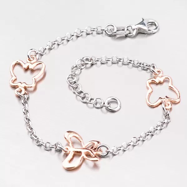 Stříbrný náramek s motýli B1402015-0331-SLX