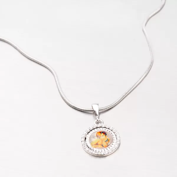 Kulatý přívěsek s andílkem VICZ-3005