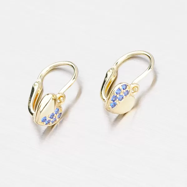 Dětské náušnice ze žlutého zlata ve tvaru srdíčka 52DN-2160ZM