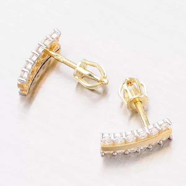 Dámské náušnice žluté zlato 585 zirkon peckové 42-31044