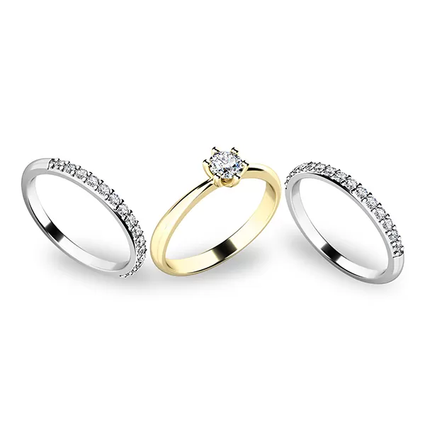 Zásnubní prsten zlato mix 585/1000 set 10819-SET02-ZB