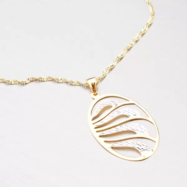 Oválný zlatý přívěsek 43-21303