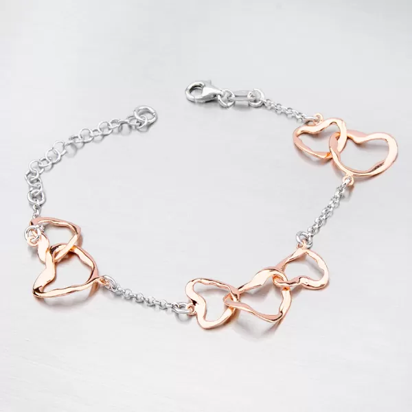 Stříbrný náramek se srdíčky B1500727-0331-SLX