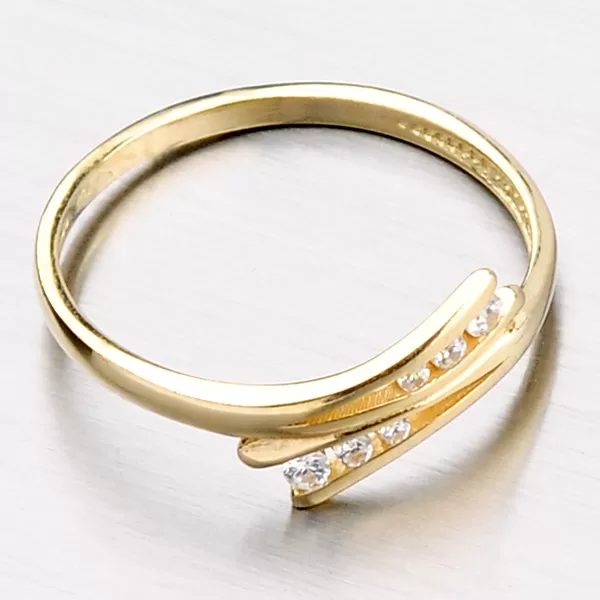 Zlatý prsten zdobený zirkony DZ1950-ZL