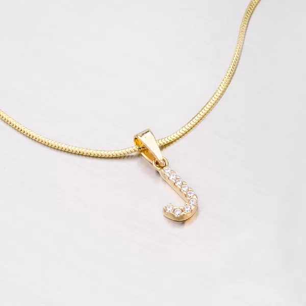 Přívěsek zlato 585 - písmeno J se zirkony 13-152-J