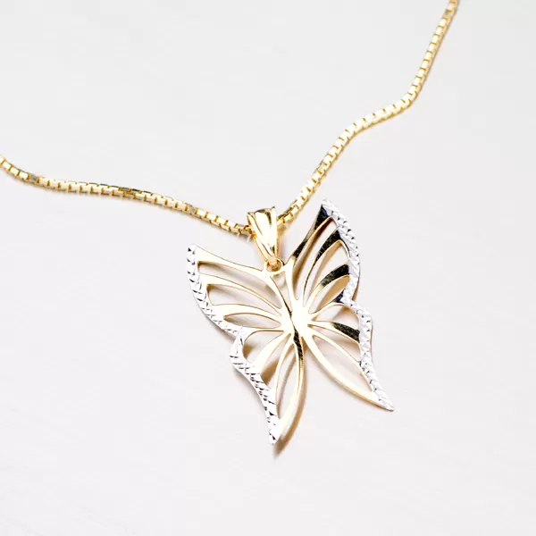 Zlatý motýlek s gravírováním 43-2487