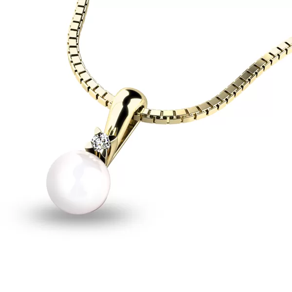 Perlový přívěsek s diamantem 10891-ZL-DIA