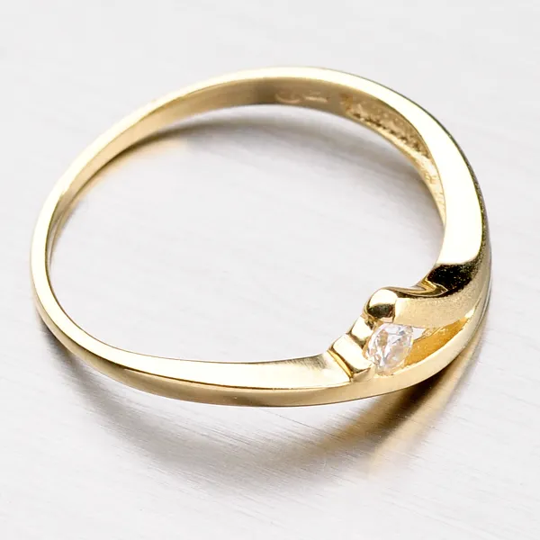 Prsten žluté zlato 585/1000 se zirkonem DZ1718-ZL
