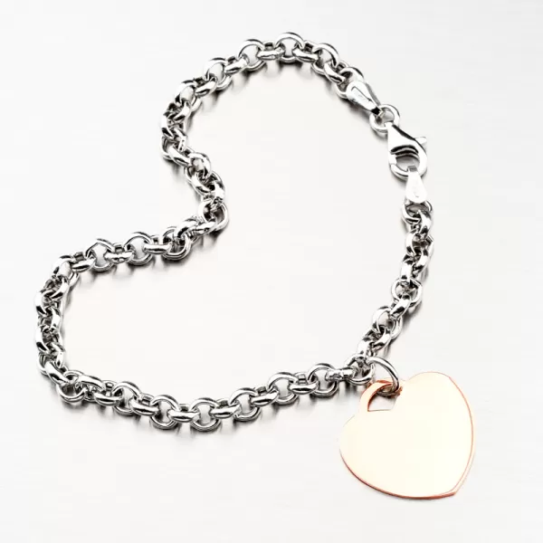 Stříbrný náramek se srdíčkem s možností rytiny B1601696-1132-SLX