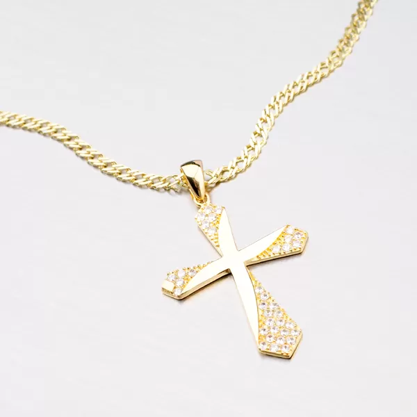 Zlatý kříž se zirkony 43-21185