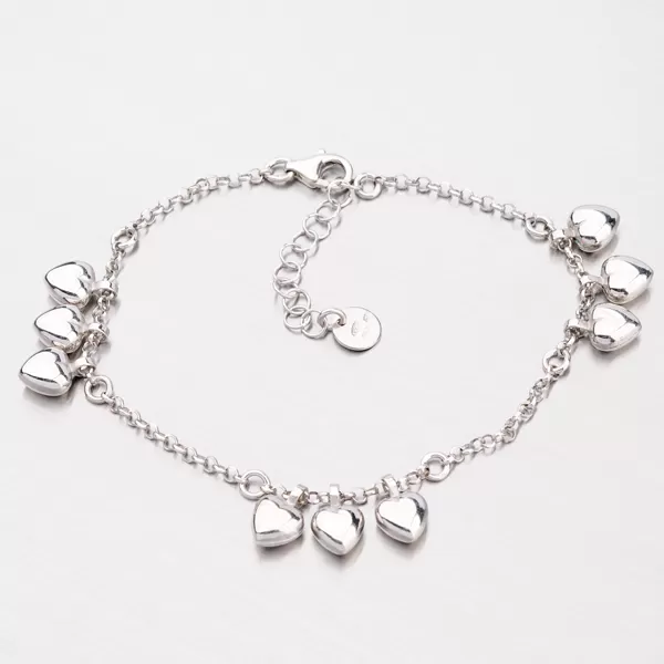 Stříbrný náramek s decentními srdíčky B1602542-0863-SLX