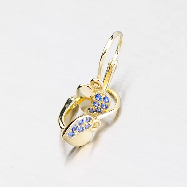 Dětské náušnice ze žlutého zlata ve tvaru srdíčka 52DN-2160ZM