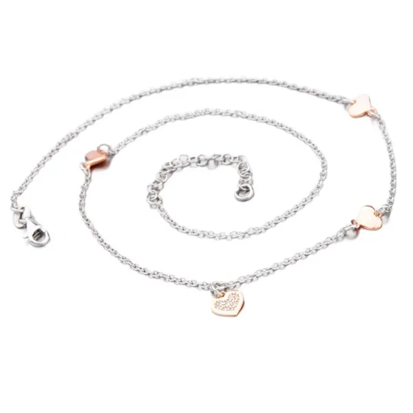 Dámský náhrdelník stříbro 925 srdíčky N1700789-0331-SLX