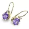 Dámské náušnice žluté zlato 585/1000 přírodní diamant 1.50 ct G/SI ametysty 10857-ZL-AME