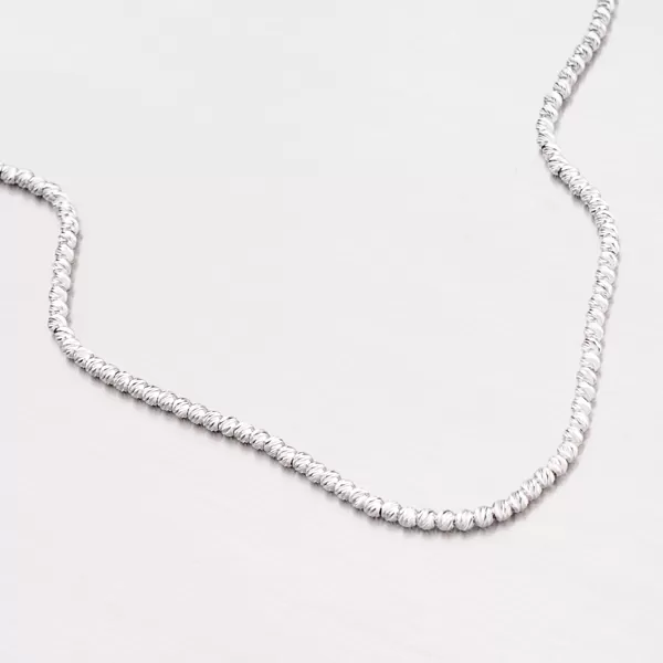 Stříbrný náhrdelník zdobený gravírovanými korálky N1603341-0048-SLX