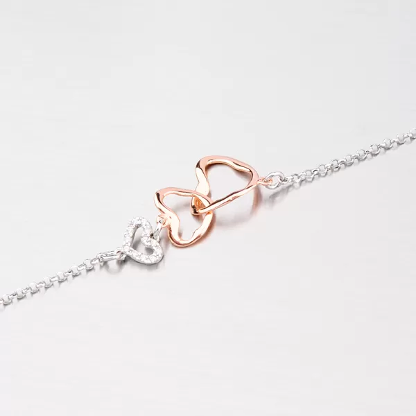 Stříbrný náramek zdobený srdíčky B1500714-0331-SLX