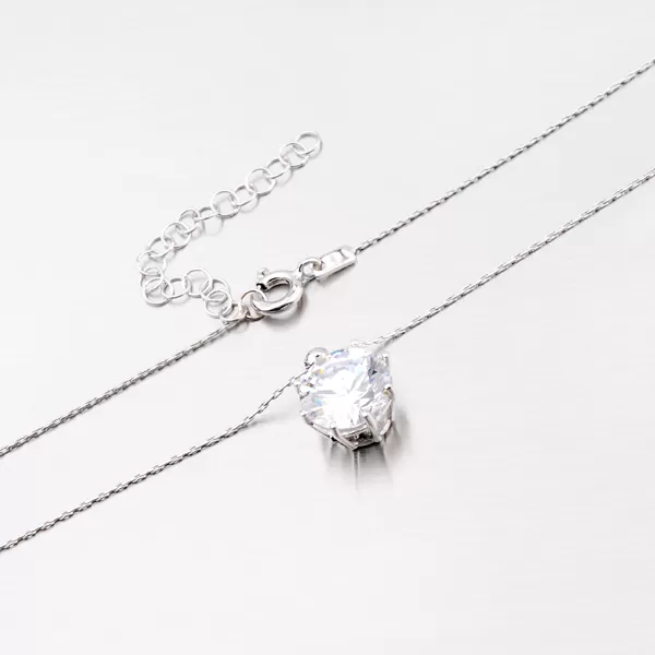 Stříbrný náhrdelník s velkým zirkonem MCOLLIER-100