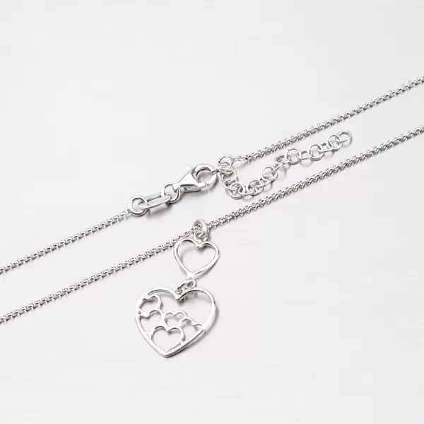 Náhrdelník ze stříbra se srdíčky N1700896-0331-SLX